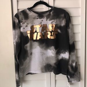 Star Wars logo long sleeve tie dye shirt